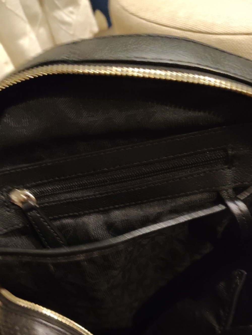 Michael Kors Black Leather Backpack with Gold Hardware - Picture 7 of 14